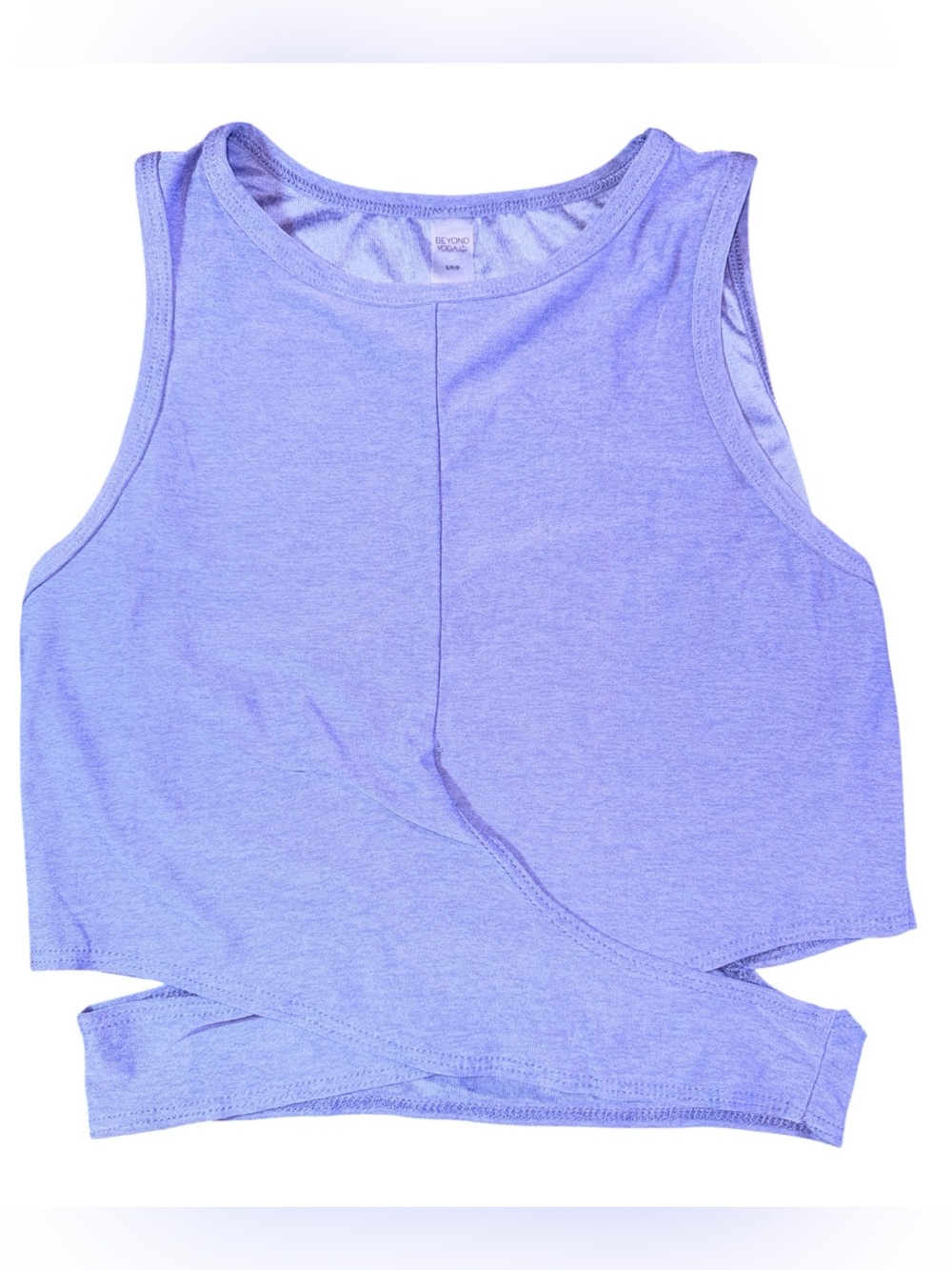 Beyond Yoga Criss-Cross Cropped Tank Top Periwinkle Purple Small Activewear